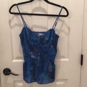 Free People Blue Floral Tank Top